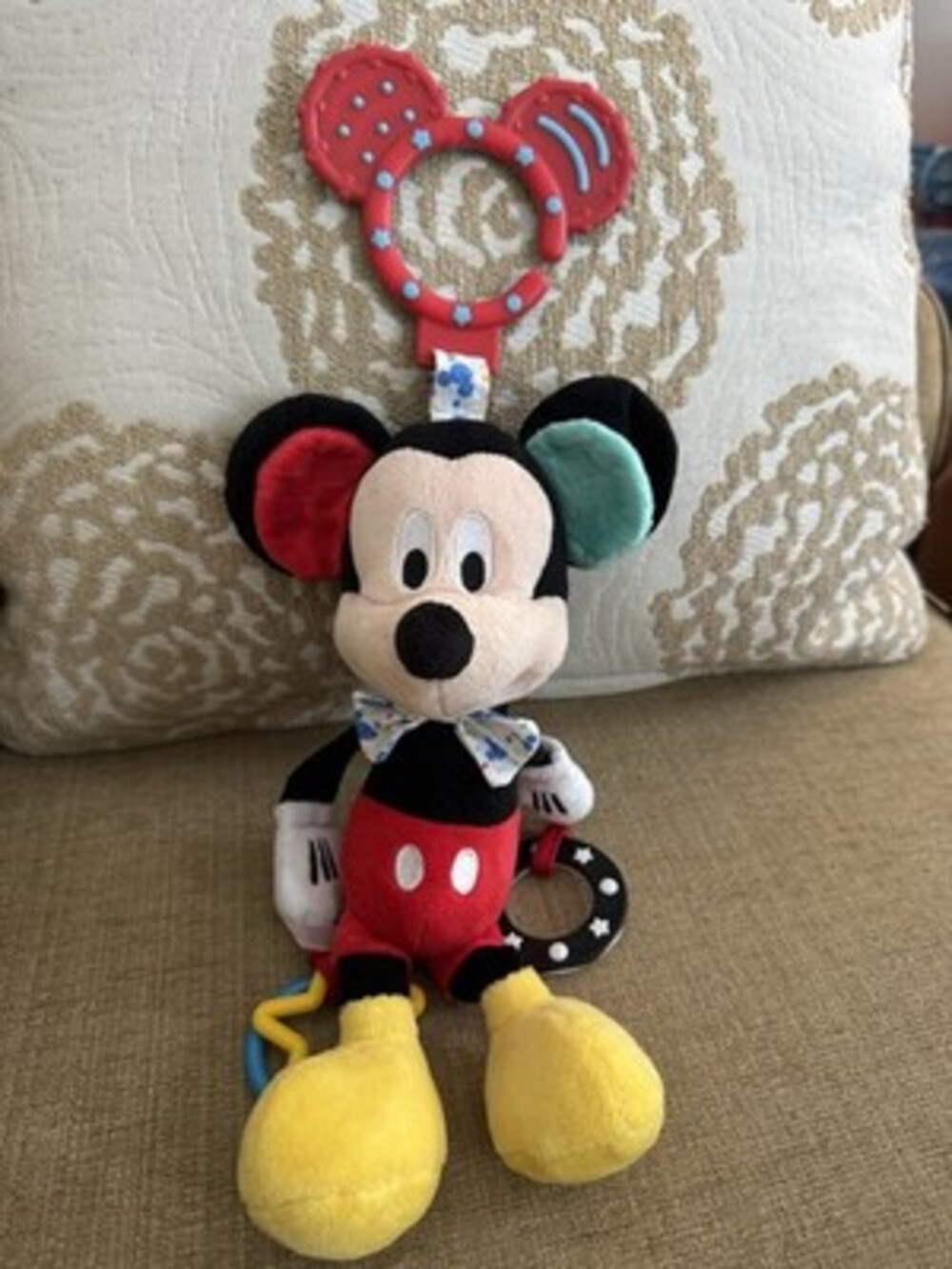 Disney Baby Mickey Mouse On The Go Pull Down Activity Toy, 14" Stroller Crinkle